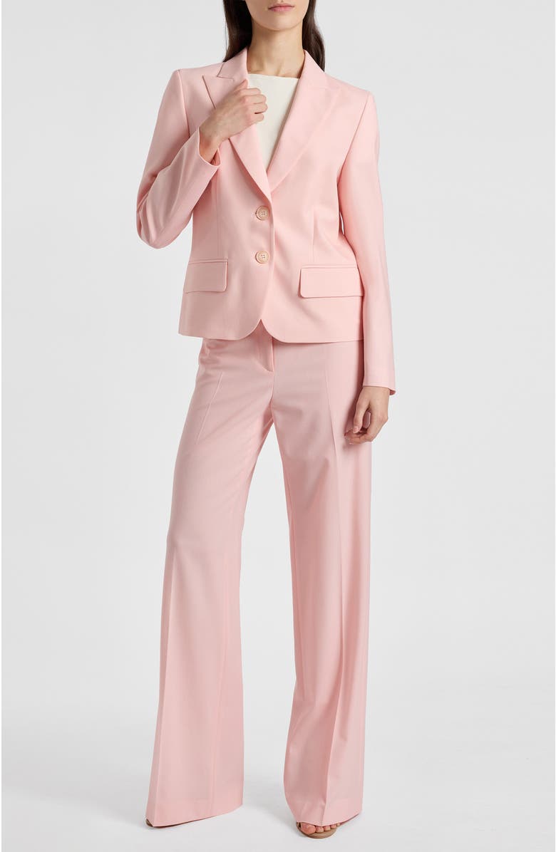 Santorelli Camila Wide Leg Pants in Tropical Wool Stretch, Alternate, color, Candy Pink