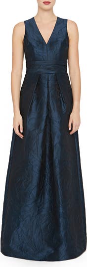 Mariah Crinkle Pleated Gown