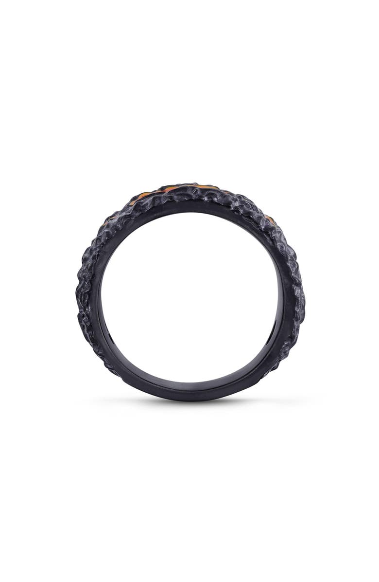 LuvMyJewelry Fire In My Soul Sterling Silver & Enamel Band Ring, Alternate, color, Dark Grey