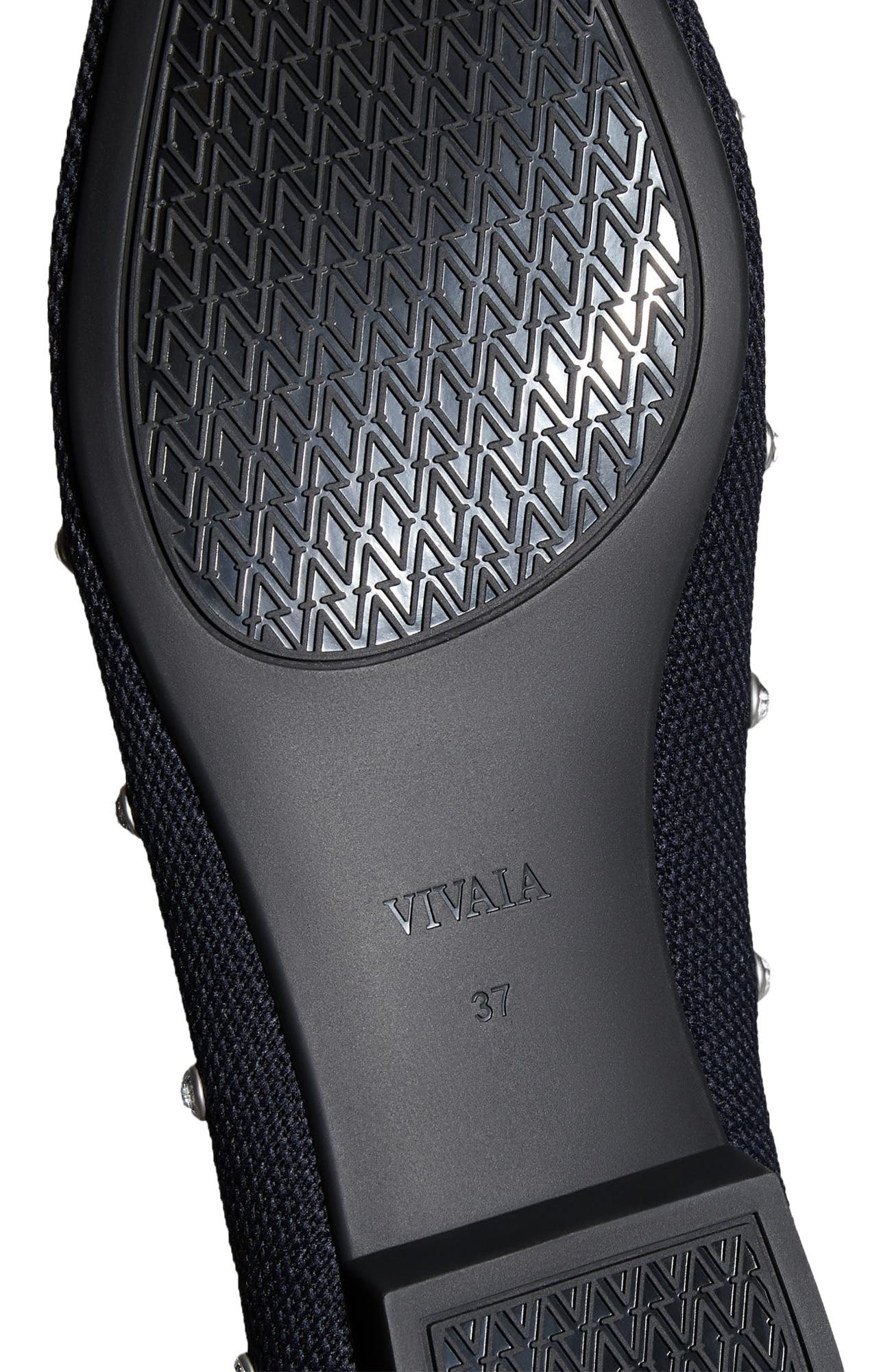 VIVAIA Mini Square-Toe Flats, Alternate, color, Navy Rhinestone