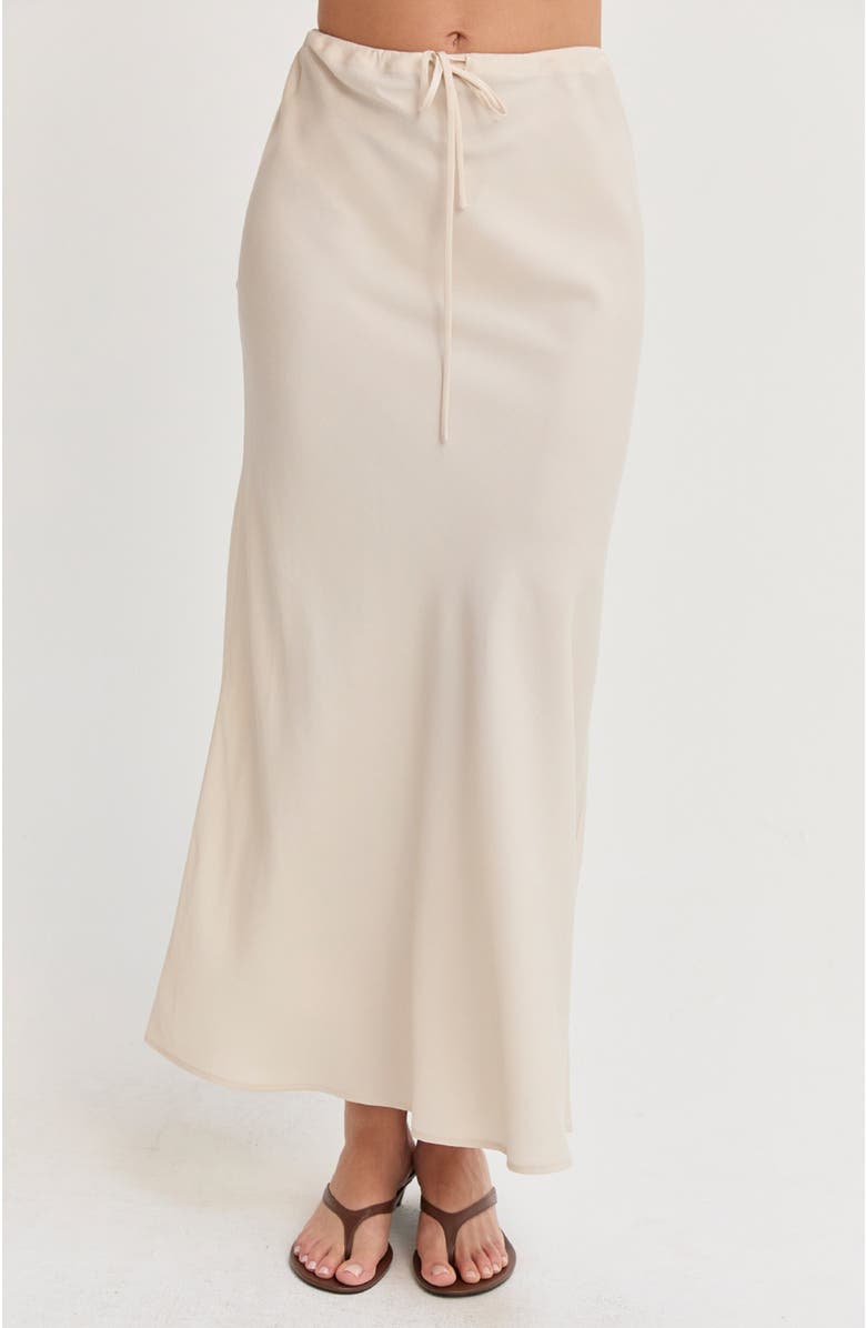 CRESCENT Bias Lyocell Maxi Skirt, Main, color, Cream