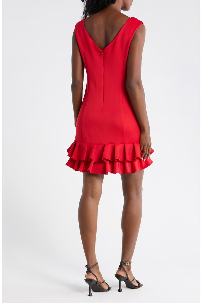 Sleeveless Ruffle Hem Dress, Alternate, color, RED