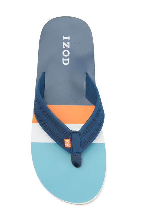 Izod Stripe Flip Flop In Oak Buff