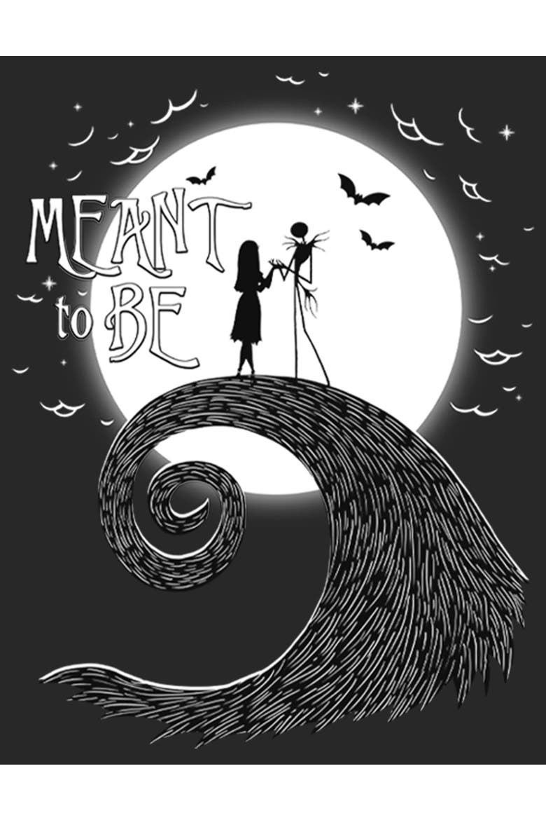 Women's The Nightmare Before Christmas Halloween Jack Skellington Sally Meant to Be  Graphic T-Shirt, Alternate, color, Black