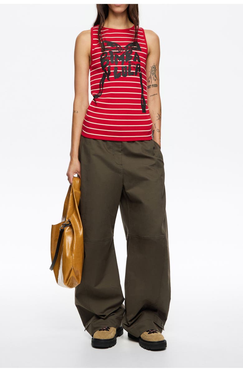 Bimba y Lola Logo Tie Sleeveless Top, Alternate, color, Red