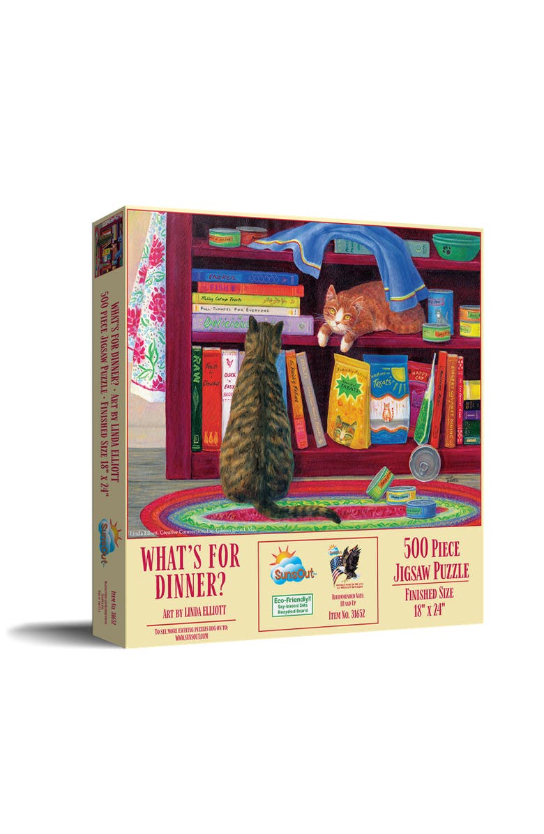 Sunsout What's for Dinner 500 piece Jigsaw Puzzle for Adults, Main, color, Multicolor