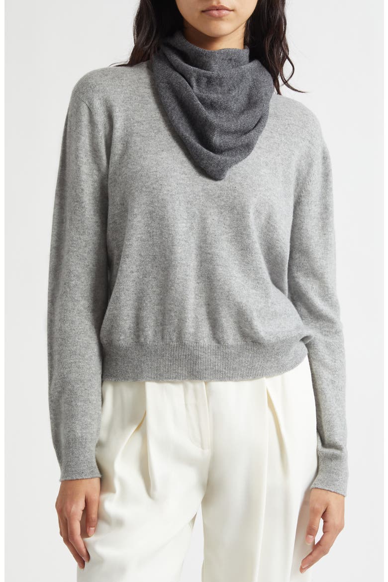 Gauzy Cashmere Triangle Scarf, Alternate, color, MEDIUM GREY