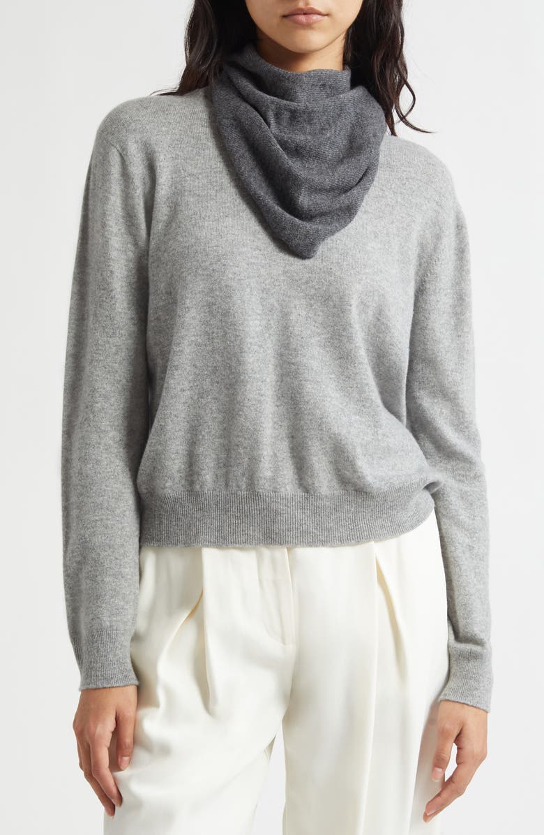 Johnstons of Elgin Gauzy Cashmere Triangle Scarf, Alternate, color, Medium Grey