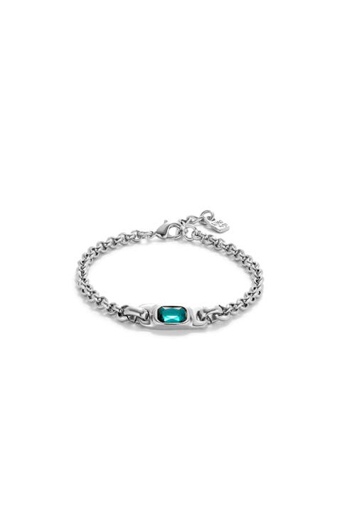 Turquoise Crystal Link Bracelet