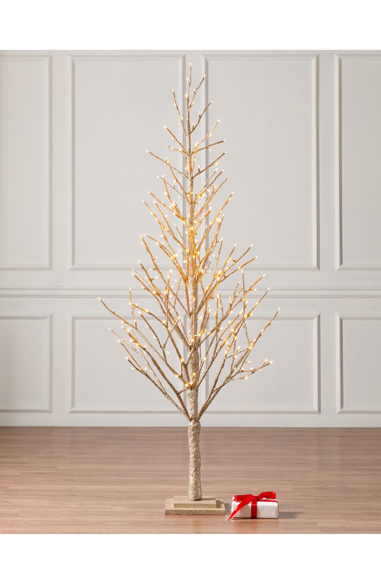 Balsam Hill Champagne Glitter LED Tree, Alternate, color, 