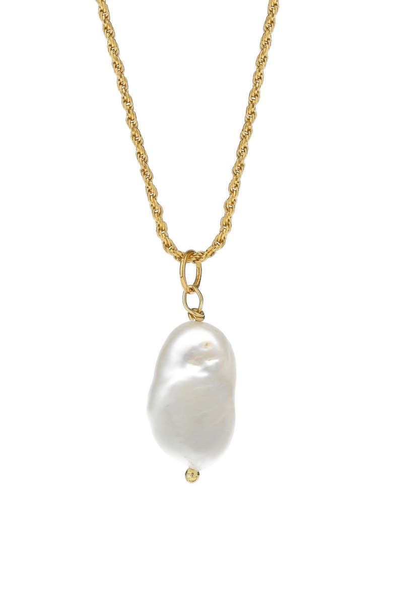Men's Freshwater Pearl Pendant Necklace, Alternate, color, GOLD