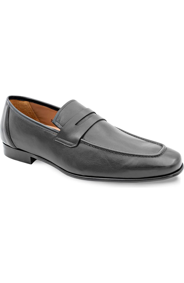 Mezlan Patina Penny Loafer, Main, color, Black