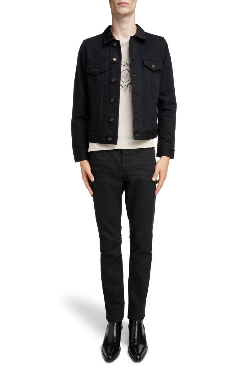 Saint Laurent Fitted Denim Jacket, Alternate, color, 