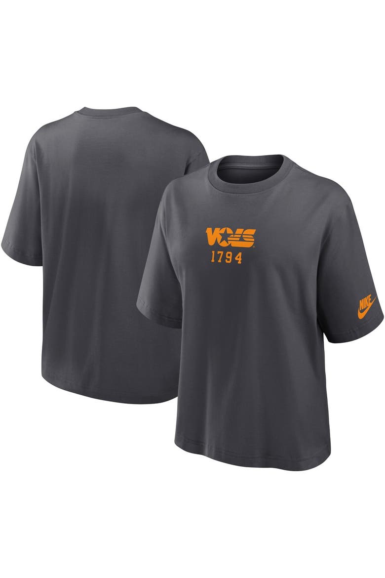 Women's Nike Gray Tennessee Volunteers Boxy Legacy Established T-Shirt, Main, color, Gray