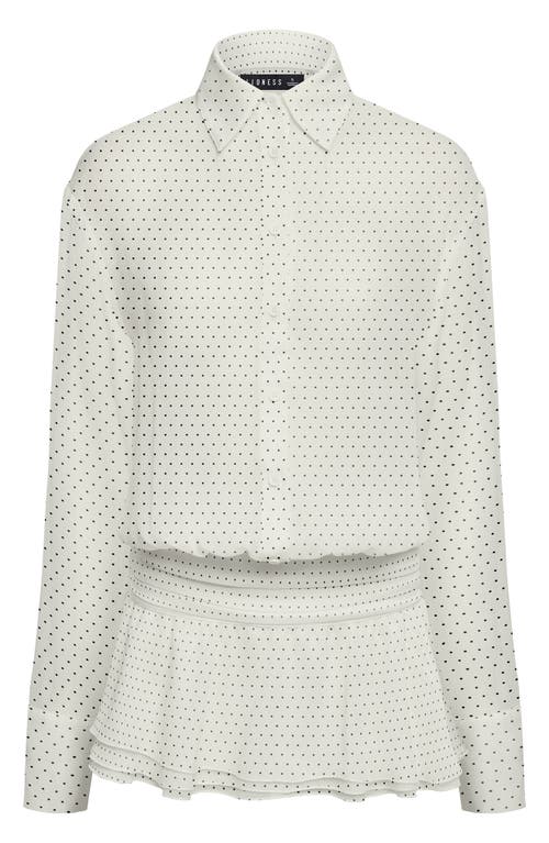 Lioness Girls, Girls, Girls Polka Dot Long Sleeve Minidress In White