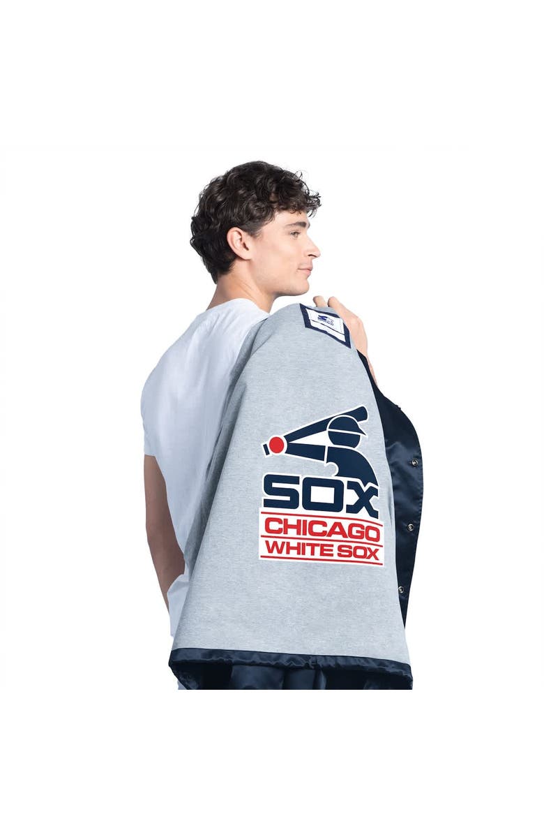STARTER Men's Starter Navy Chicago White Sox Cooperstown Collection Point Man Full-Snap Coaches Jacket, Alternate, color, Navy