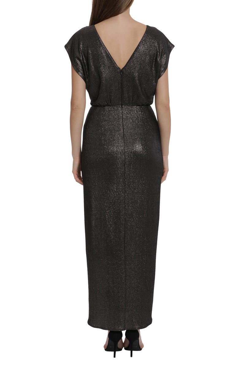 Maggy London Metallic Cap Sleeve Dress, Alternate, color,
