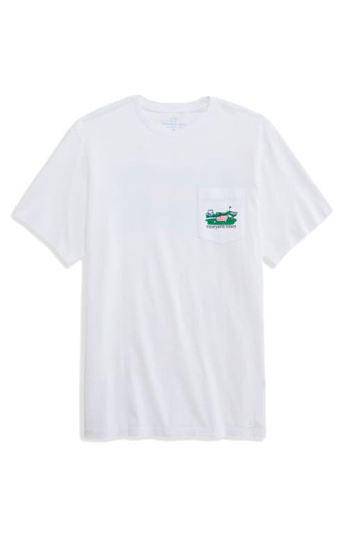 Vineyard Vines Golfer Whale Pocket Graphic T-shirt In White