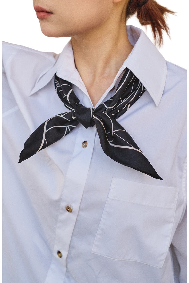 Chrysler Print Silk Bandana, Main, color, BLACK