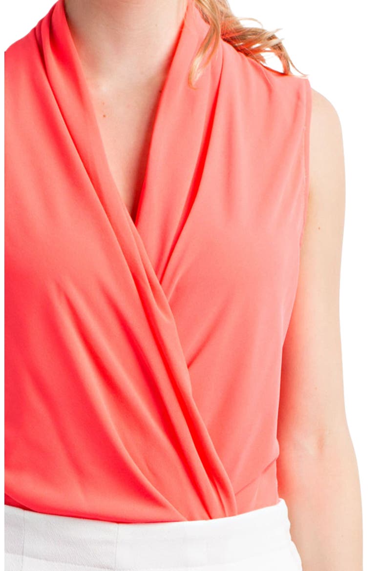 Layered Surplice V-Neck Bodysuit, Alternate, color, NEON PINK