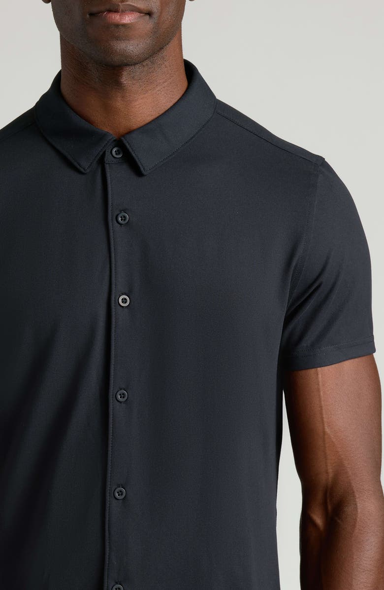 True Classic Comfort Knit Short Sleeve Button-Up Shirt, Alternate, color, Black