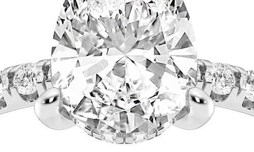 Badgley Mischka Collection 14k Gold Pear Cut Lab Created Diamond Engagement Ring In White Gold