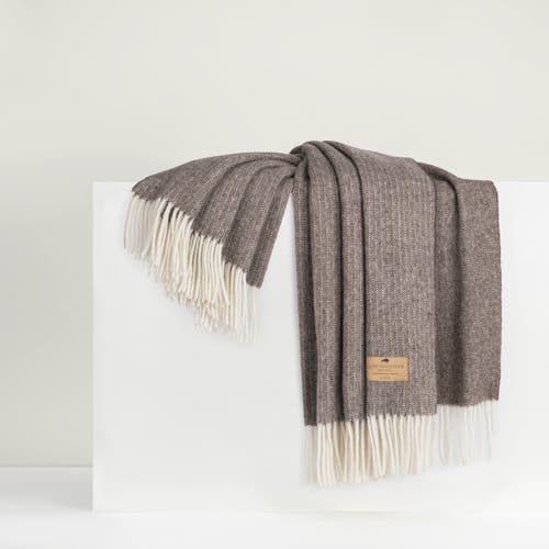 Lands Downunder Pinstripe Cashmere Throw In Brown