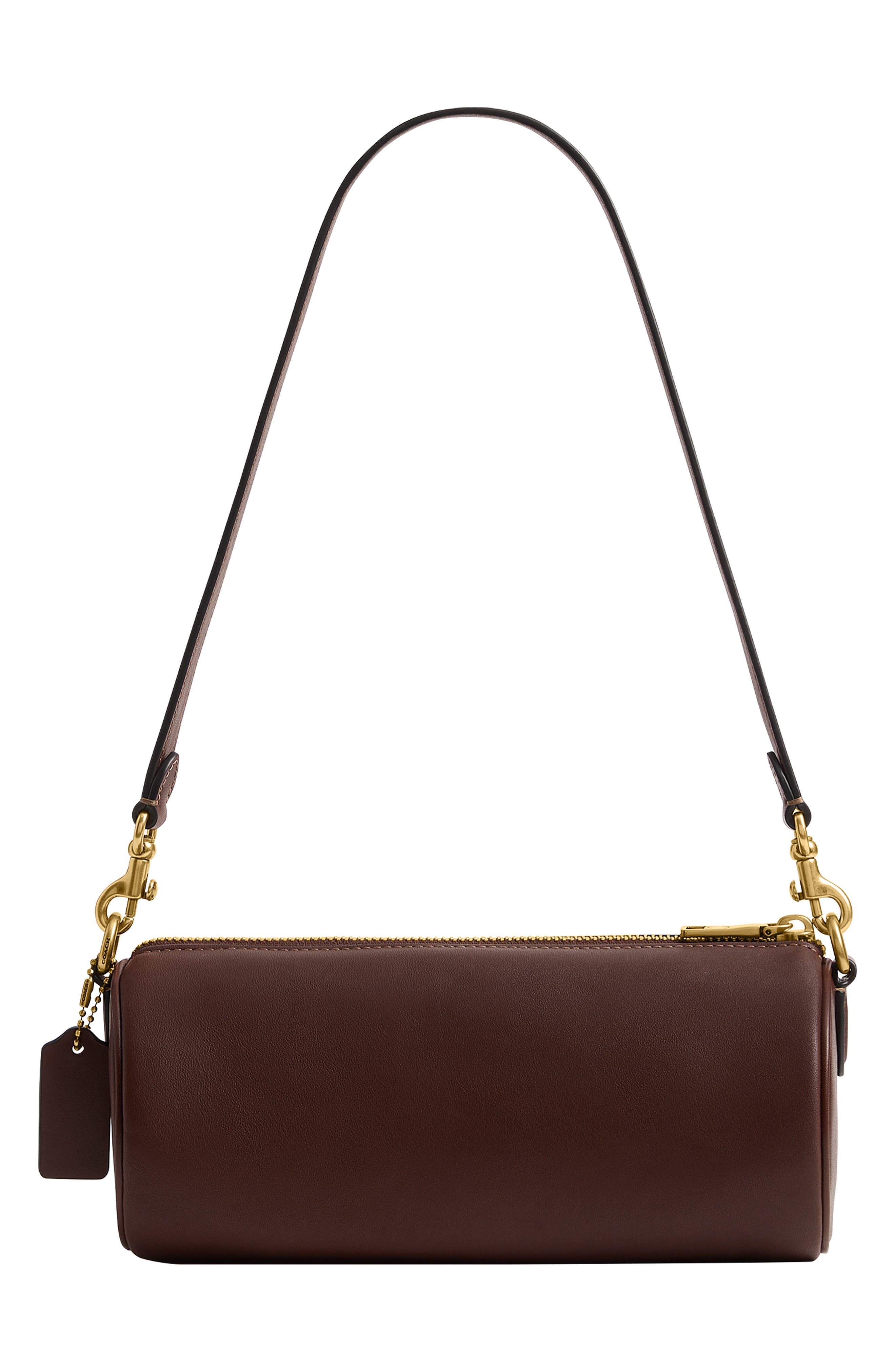 Leather Barrel Bag, Alternate, color, MAPLE