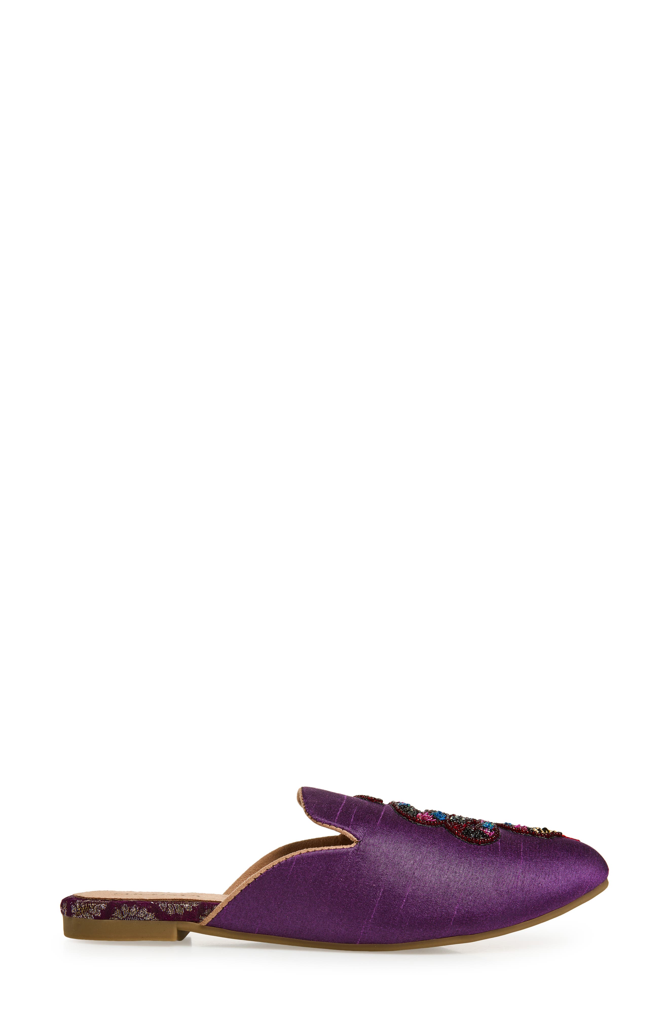 Embroidered Serpent Pointed Toe Mule, Alternate, color, PURPLE