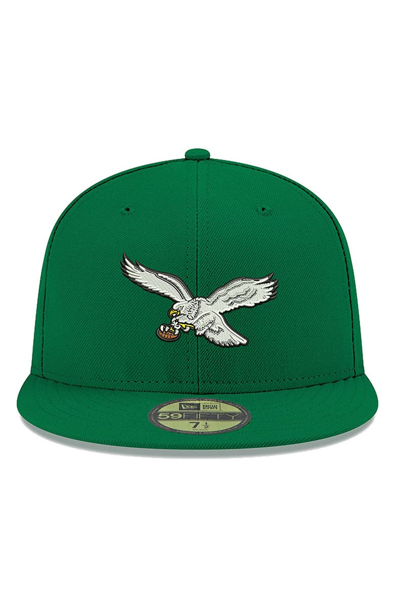 New Era Men's New Era Kelly Green Philadelphia Eagles Omaha Throwback 59FIFTY Fitted Hat, Alternate, color, Kelly Green