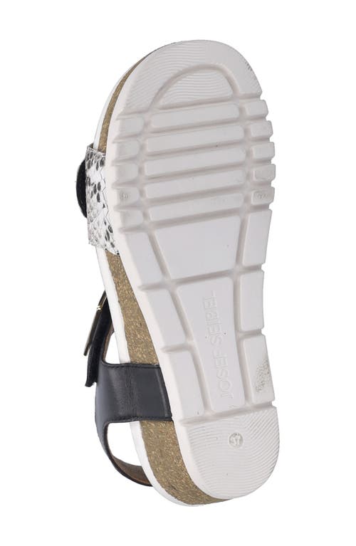 Josef Seibel Quinn 02 Wedge Sandal In Black Snake Print