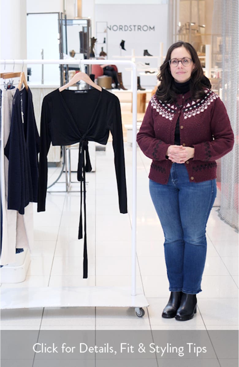 Boundless Long Sleeve Wrap Crop Top, sales video thumbnail