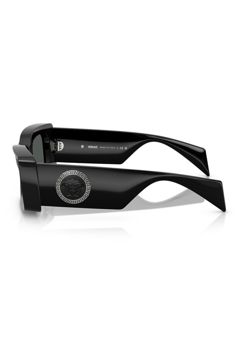 52mm Rectangular Sunglasses, Alternate, color, BLACK