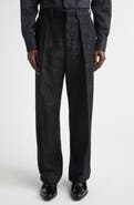TOM FORD Sequin Wool Blend Crepe Straight Leg Pants