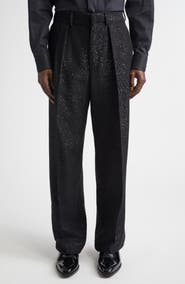 TOM FORD Sequin Wool Blend Crepe Straight Leg Pants
