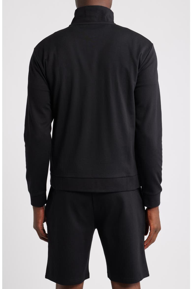 Quarter Zip Track Pullover, Alternate, color, BLACK