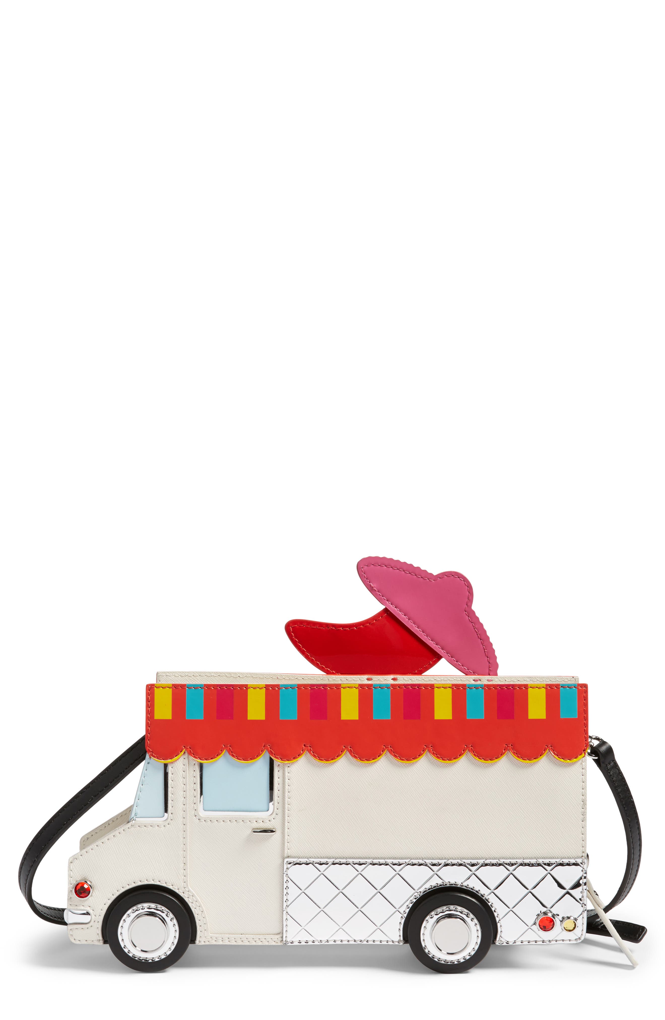 haute stuff taco truck leather crossbody bag, Main, color, MULTI