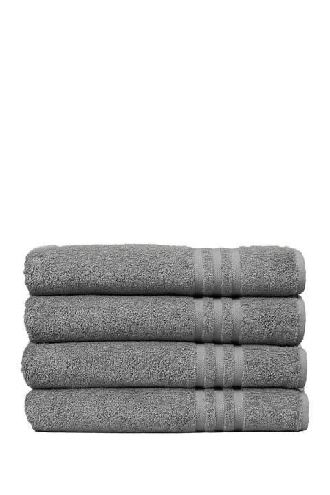 Denzi Bath Towels - Set of 4 - Dark Grey