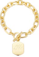 Adornia Monogram Initial Charm Chain Bracelet