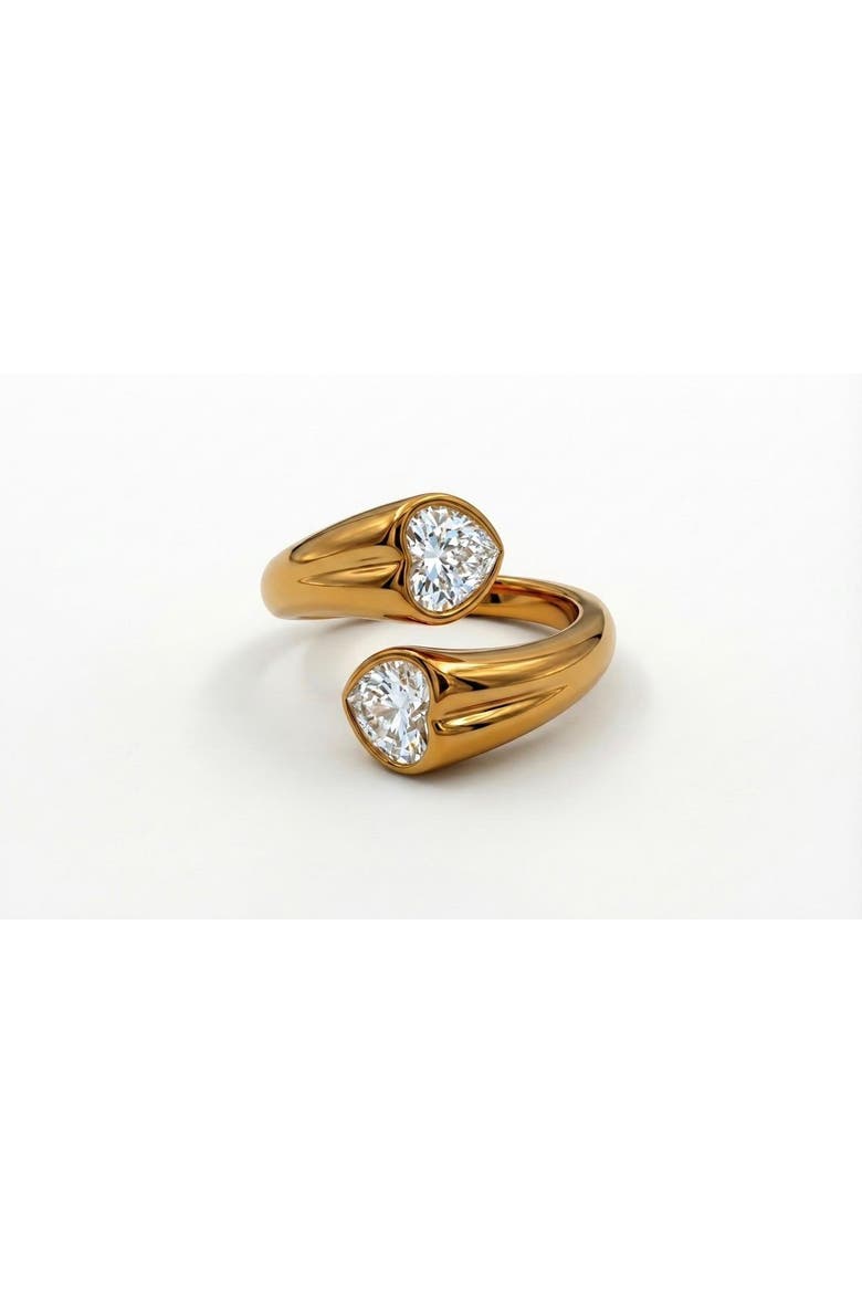 Sculpted Open Heart Ring, Main, color, yellow
