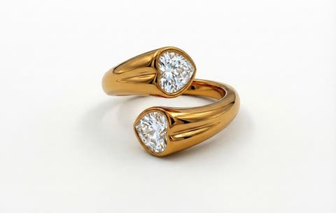 Sculpted Open Heart Ring