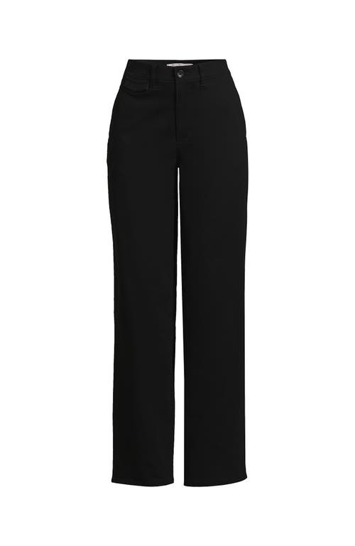 Lands' End Chino High Rise Rail Straight Leg Pants In Black
