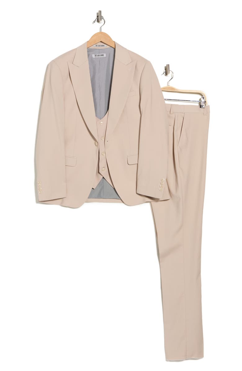 ZEGARIE Stretch 3-Piece Suit, Alternate, color, Mid Tan