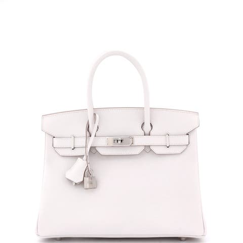 Birkin Handbag Light Epsom with Palladium Hardware 30