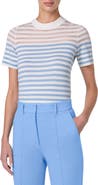 Akris punto Kodak Stripe Short Sleeve Sweater