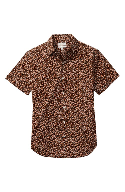 Bonobos Riviera Slim Fit Floral Short Sleeve Stretch Cotton Button-up Shirt In Brown