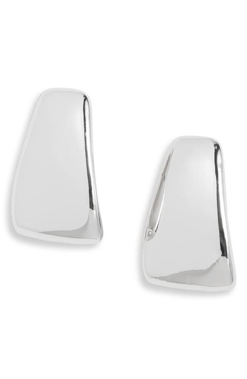 Rounded J Hoop Earrings