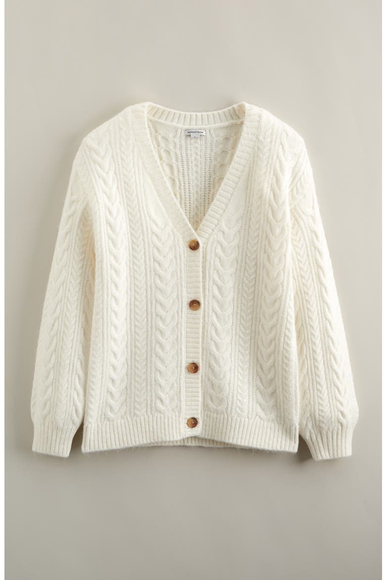 Kids' Oversize Cable Cardigan, Main, color, IVORY EGRET