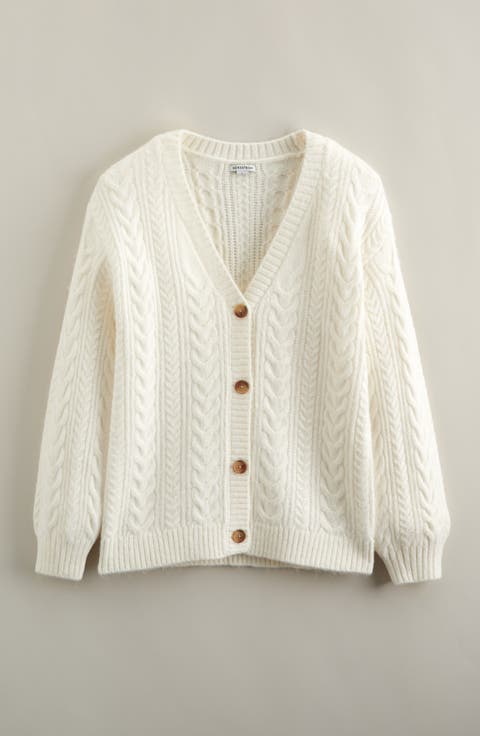 Kids' Oversize Cable Cardigan (Big Kid)