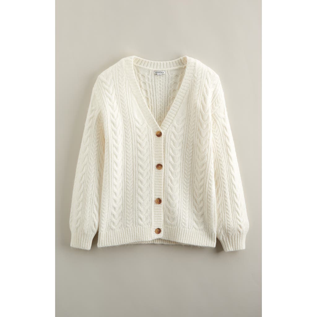 Nordstrom Kids' Oversize Cable Cardigan In White